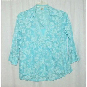 Infinity Maternity Blue Tank Blouse Top Shirt M